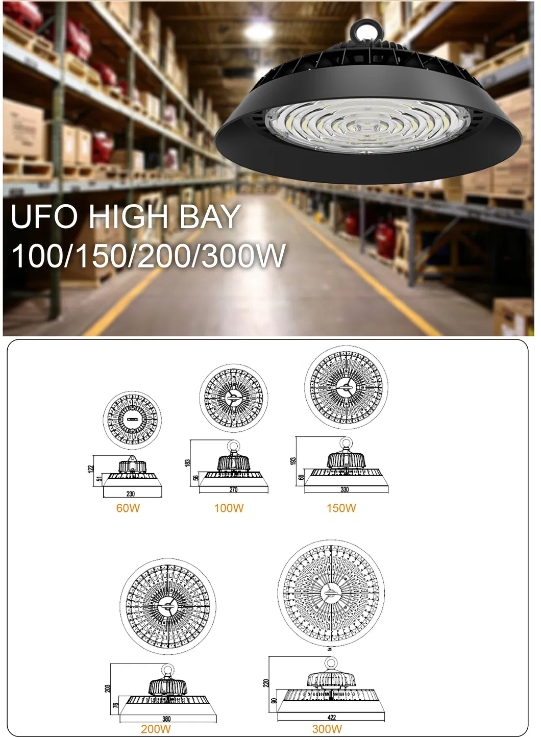100W 150W 3 Years Warranty LED Linear High Bay Lights for Warehouse Waterproof IP65