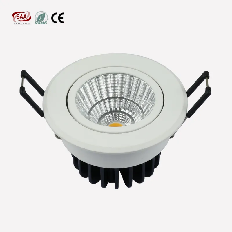 10W Ce RoHS SAA Certified LED Ceiling Lights Warm White 75mm Cut out Downlights for Home