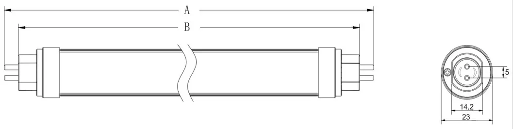 1149mm 160lm/W 22W T5 LED Tube Light