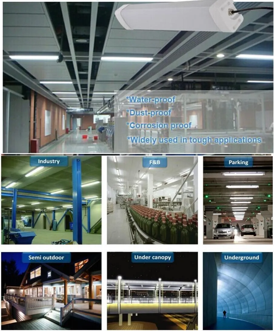 120lm/W LED Triproof LED Light 0.6m