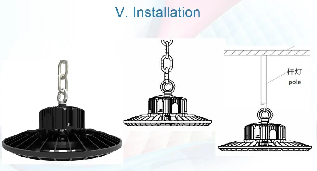 160lm/W 200W High Power Meanwell Driver UFO LED High Bay Light