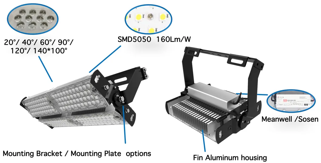 160lm/W 300W 400W 500W LED High Bay Light for Warehouse Sport Court