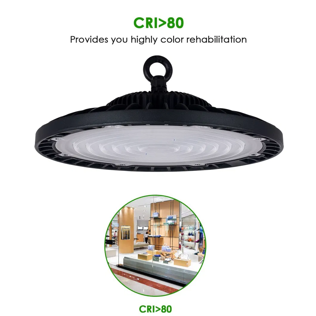 200W IP65 Grade 5 Years Warranty Round LED High Bay UFO Lights Price Commercial High Bay Lighting