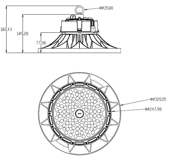 200watt UFO High Bay LED for Gymnasium IP65 High Bay Light 200W UFO Light