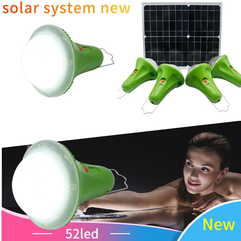 2020 Home Solar Energy System Light Kit Outdoor Camping Remote Control Lamp