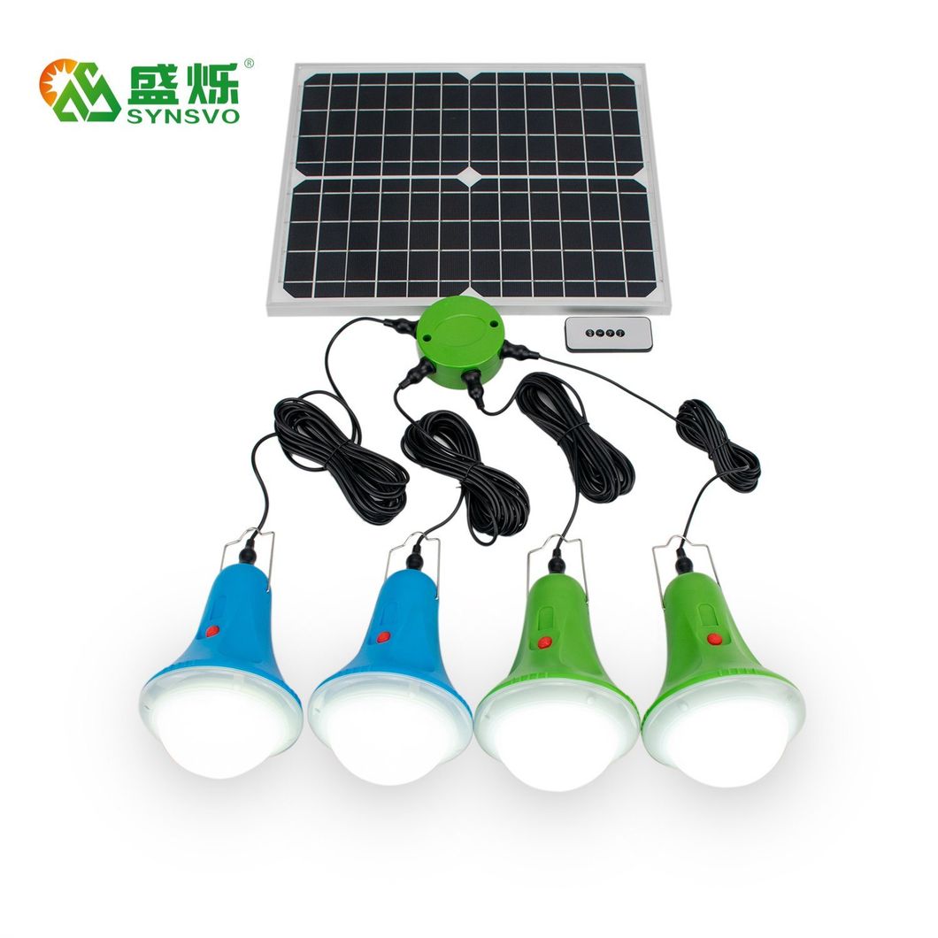 2020 Home Solar Energy System Light Kit Outdoor Camping Remote Control Lamp