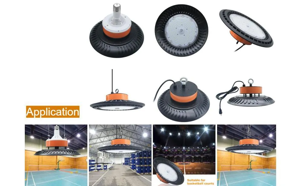 2020 New Arrival IP65 Warehouse Industrial 20000lm 28000lm Ce RoHS 180W 250W UFO LED High Bay Light UFO LED High Bay 200W