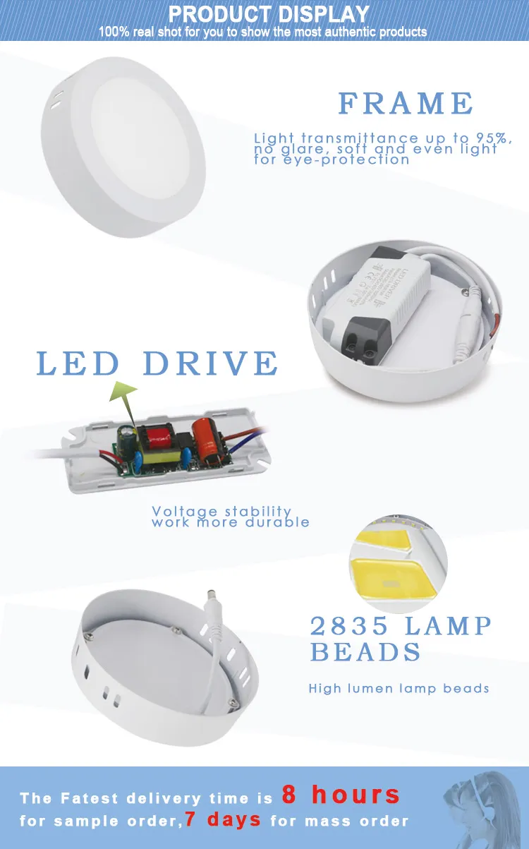 225X225mm 18watt 24watt Surface Mounted LED Panel Lamp