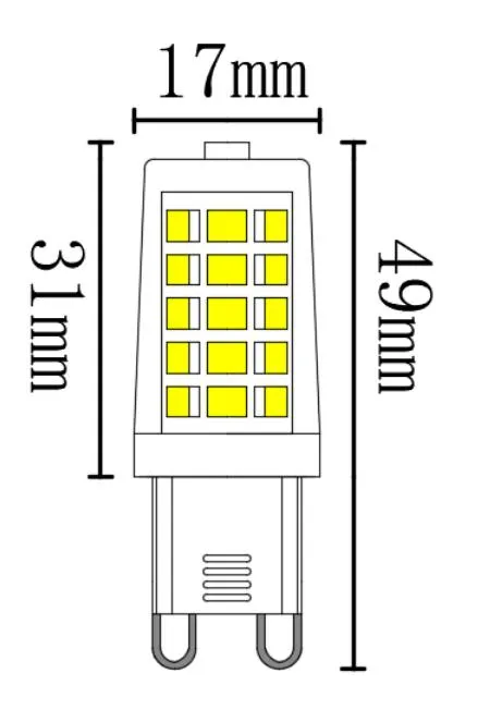 3.2W LED G9 Socket Bulbs 2400K Warmwhite 420lm
