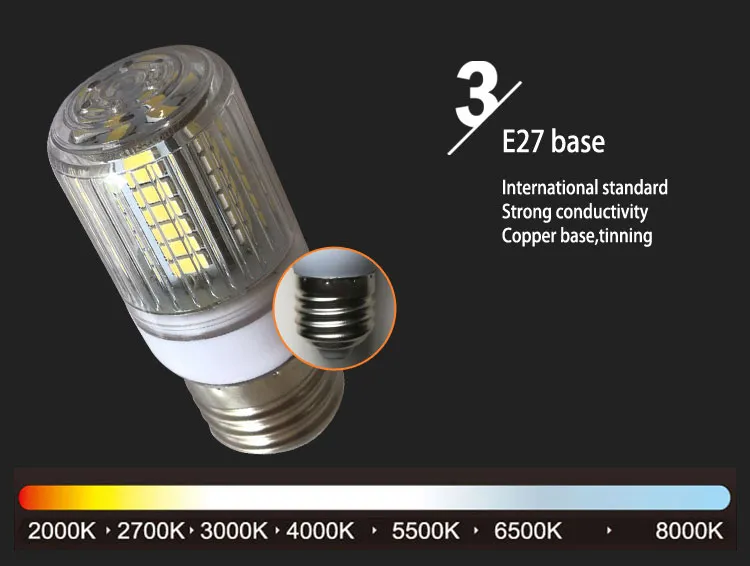 3.5W DC 12V 24V Small Corn E26 E27 LED Bulb