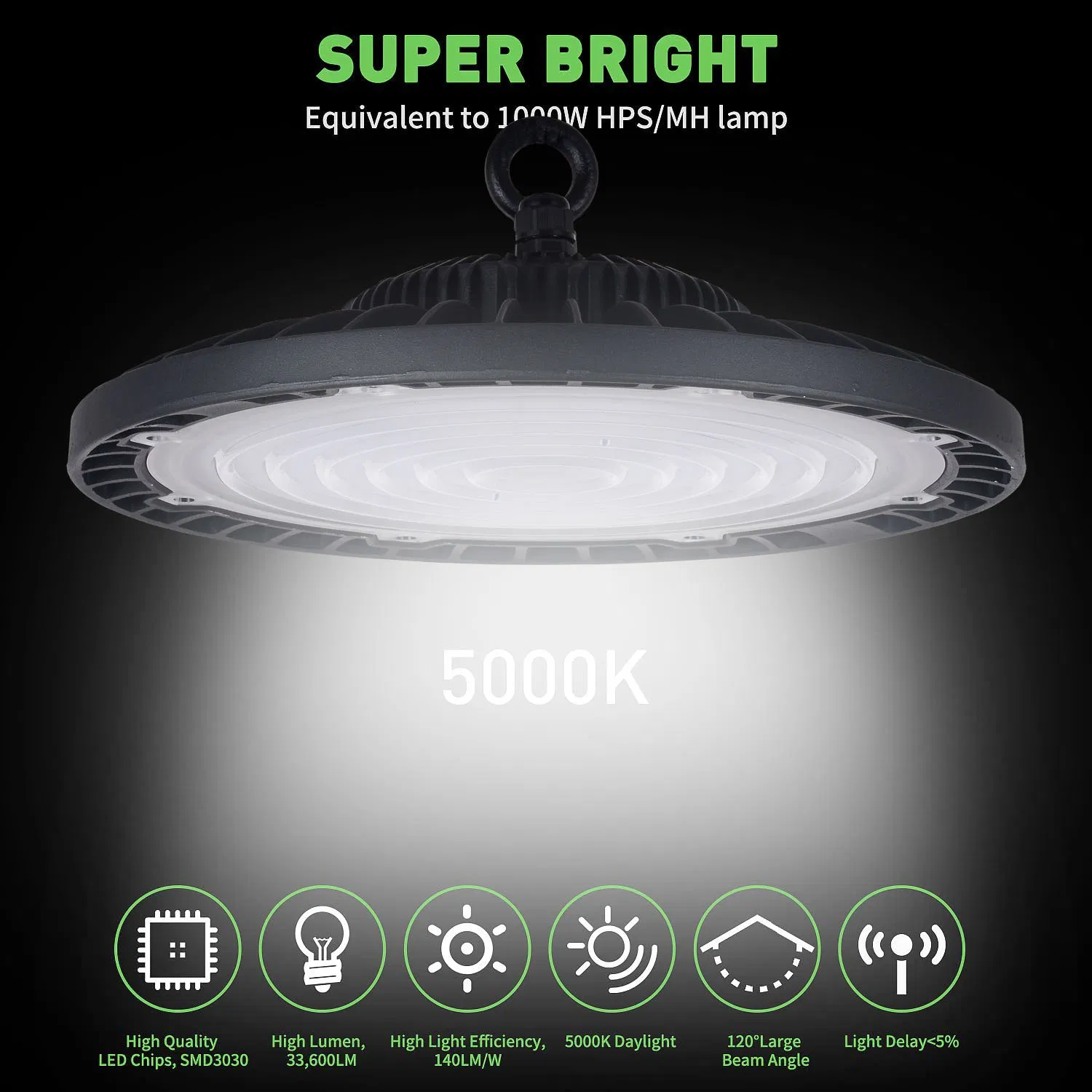 3 Year Industry Warehouse Lighting 100W 150 200 250 Watt High Bay Lights LED