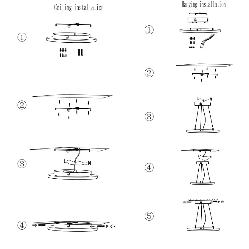 600mm CRI98 Full Spectrum LED Panel Lights Round 1200mm Round LED Pendant Light