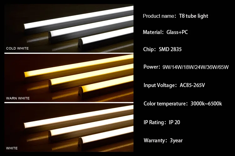 6500K PF0.9 28W High Power Waterproof LED Tube