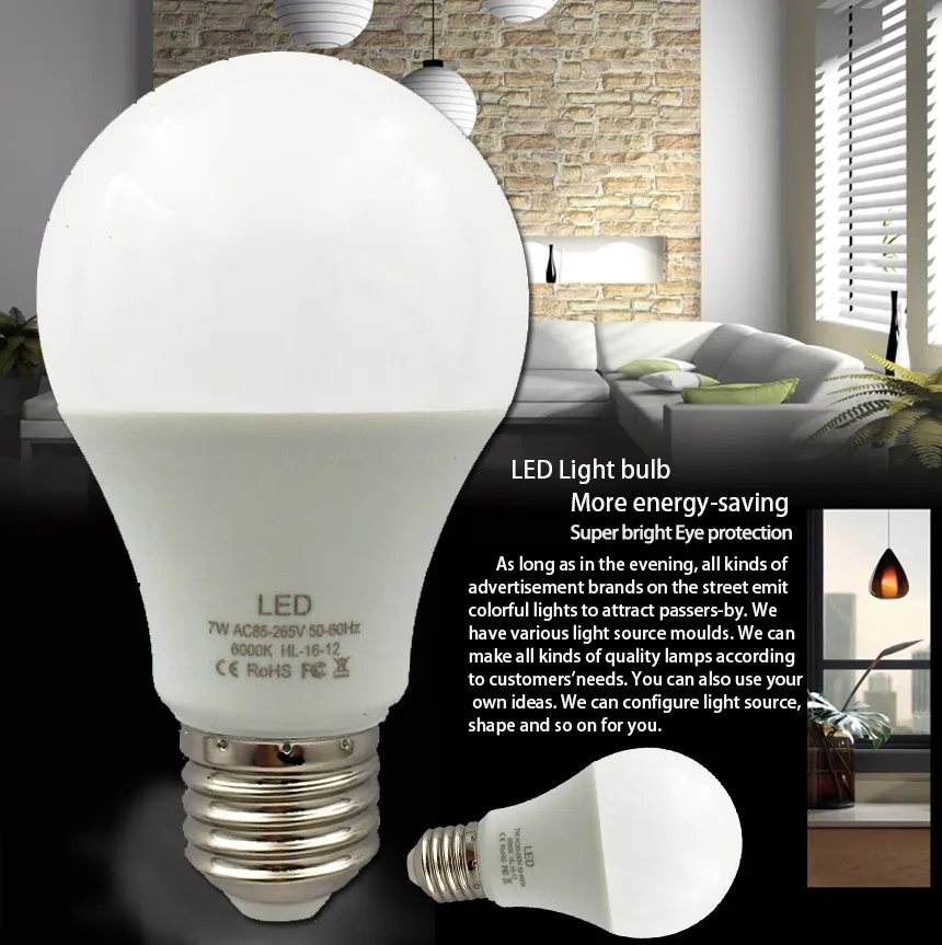 7watts E27 Daylight LED Bulb Parts LED Light Bulb