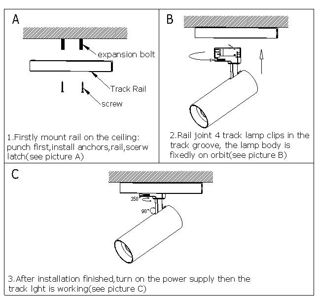 8W No Dimmable LED Track Light