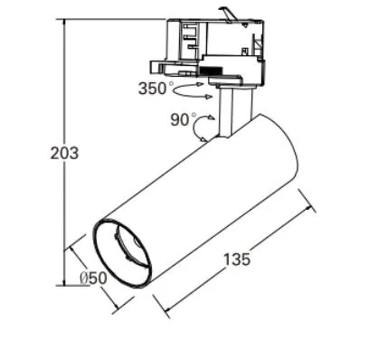 8W No Dimmable LED Track Light