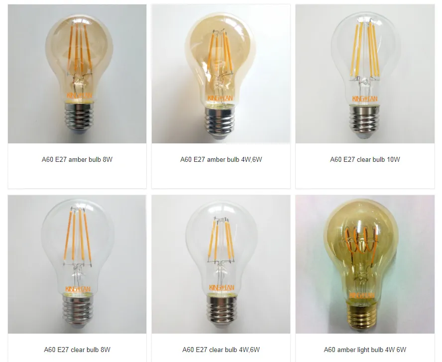 A60 4W Golden/Amber LED Soft Filament Bulbs 2200K