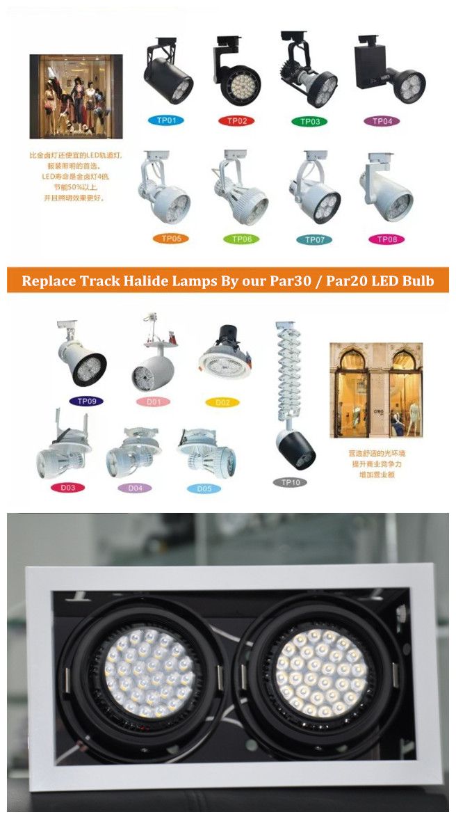 Aluminum Case E27 LED PAR30 Lamps with Long Nech Replace J75W LED PAR Lights