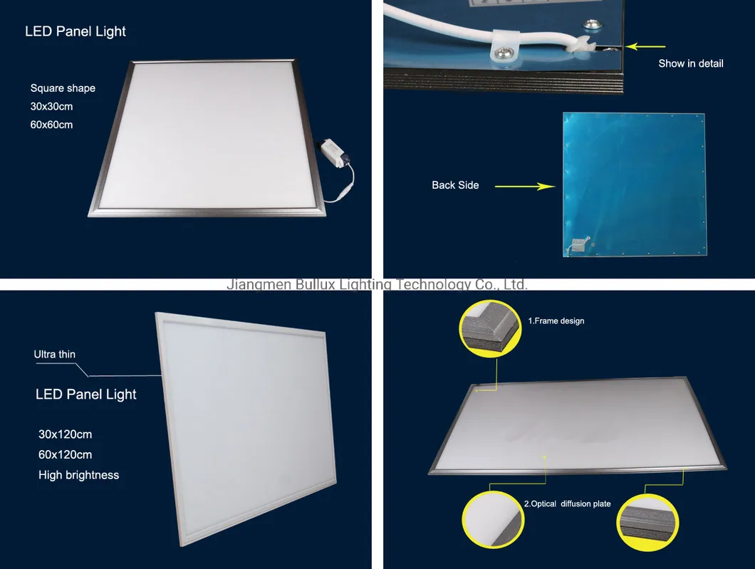 Aluminum Ultra Slim Square Hospital Office School Steel Sheet 40W 60*60 LED Panel Light