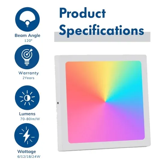 Alva RGBW 6W9w12W18W24W Square LED Panel Light LED Downlight WiFi Control Tuya Dimmable Recessed LED Light