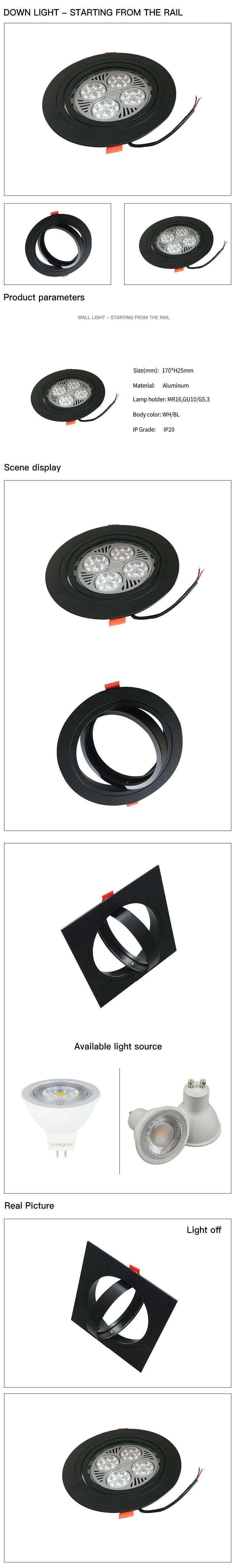 AR111 Downlight in Aluminum Material for Hotel Lighting Project Replacement Housing Adjustable Spotlight