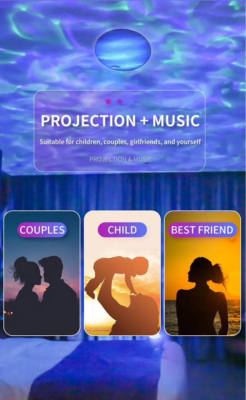 Best Christmas Gift 360 Degree Rotating Projector 2021 Portable USB Music Starry Sky Lamp Bedroom Sleep Light for Kids