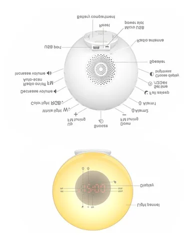 Best Selling Smart Sleep Wake up Light Soft Light with FM Radio Baby Sleep Trainer