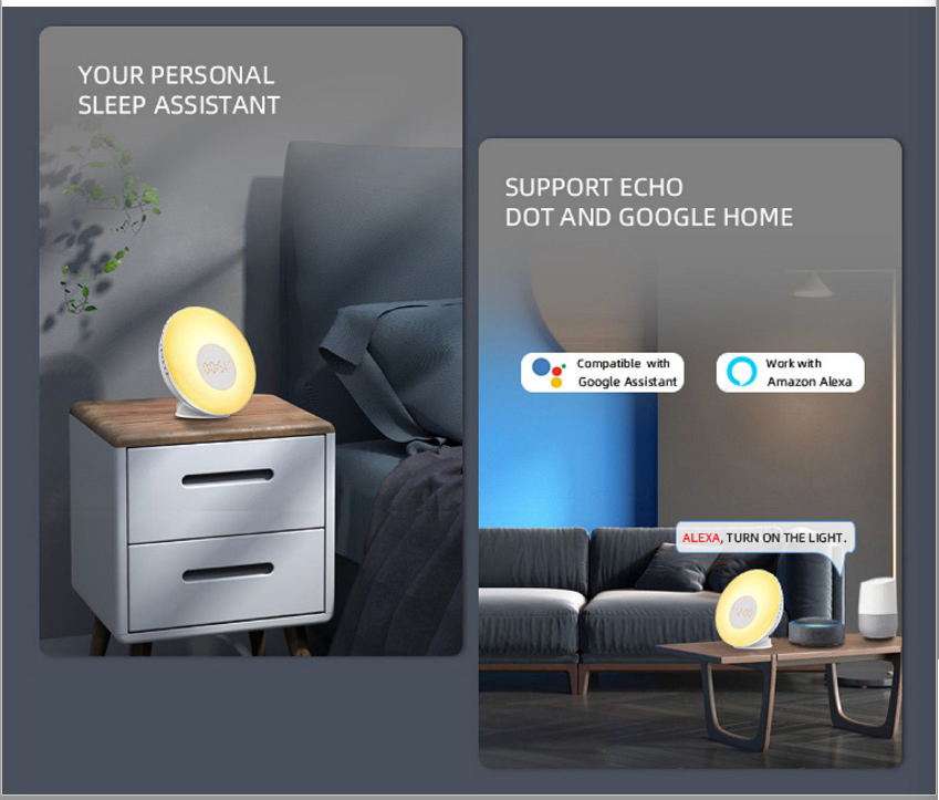 Best Selling Smart Sleep Wake up Light Soft Light with FM Radio Baby Sleep Trainer