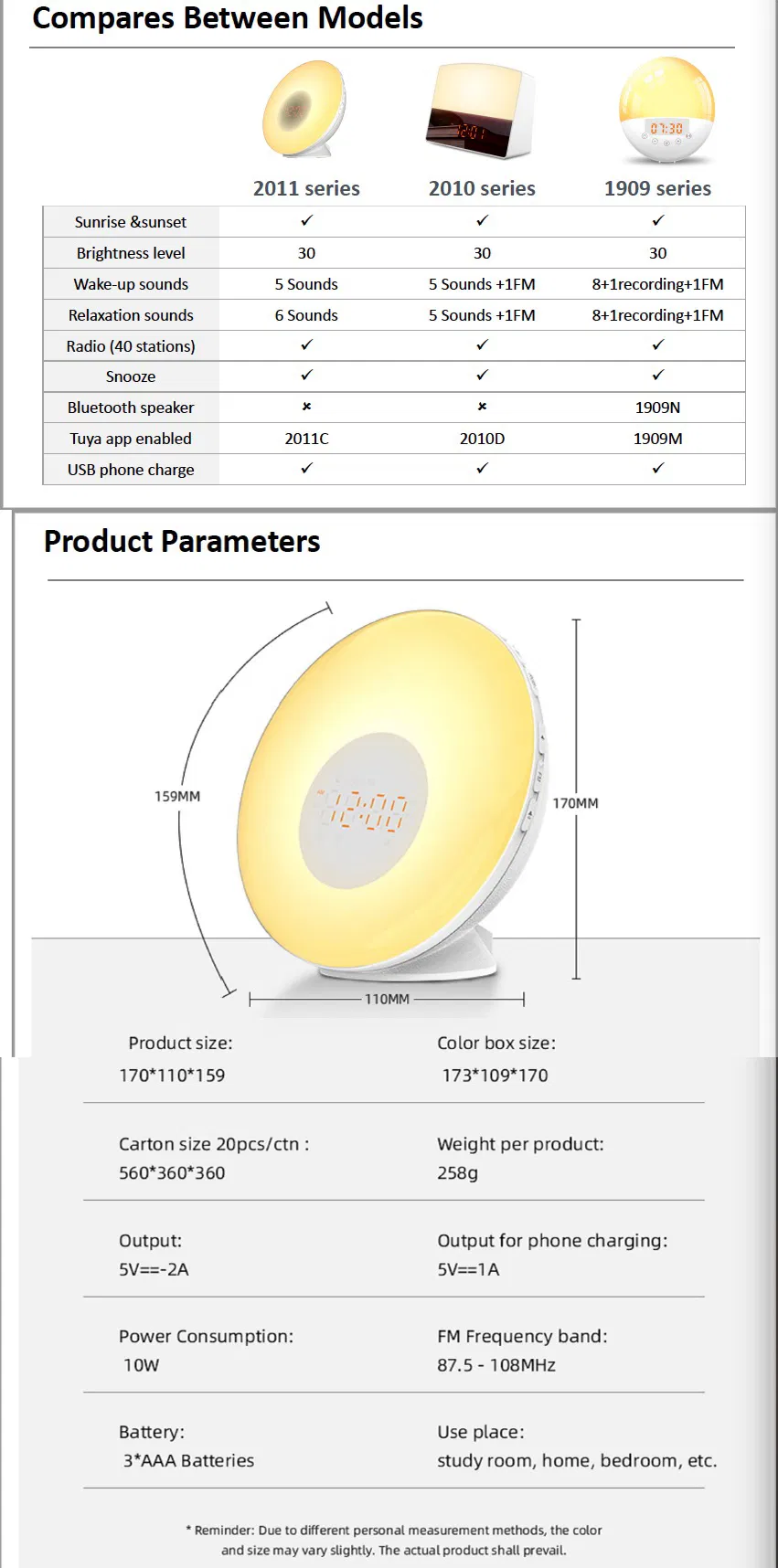 Best Selling Smart Sleep Wake up Light Soft Light with FM Radio Baby Sleep Trainer