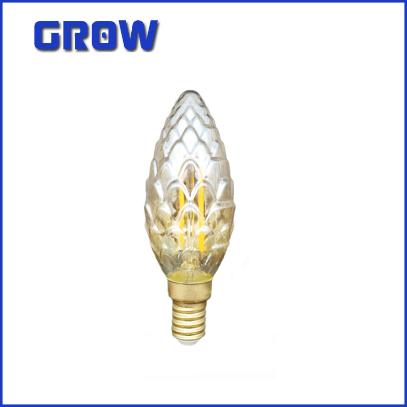 China Factory Price Candle LED Lamp C35 2W Vintage LED Filament Bulb Light with CE RoHS Approved