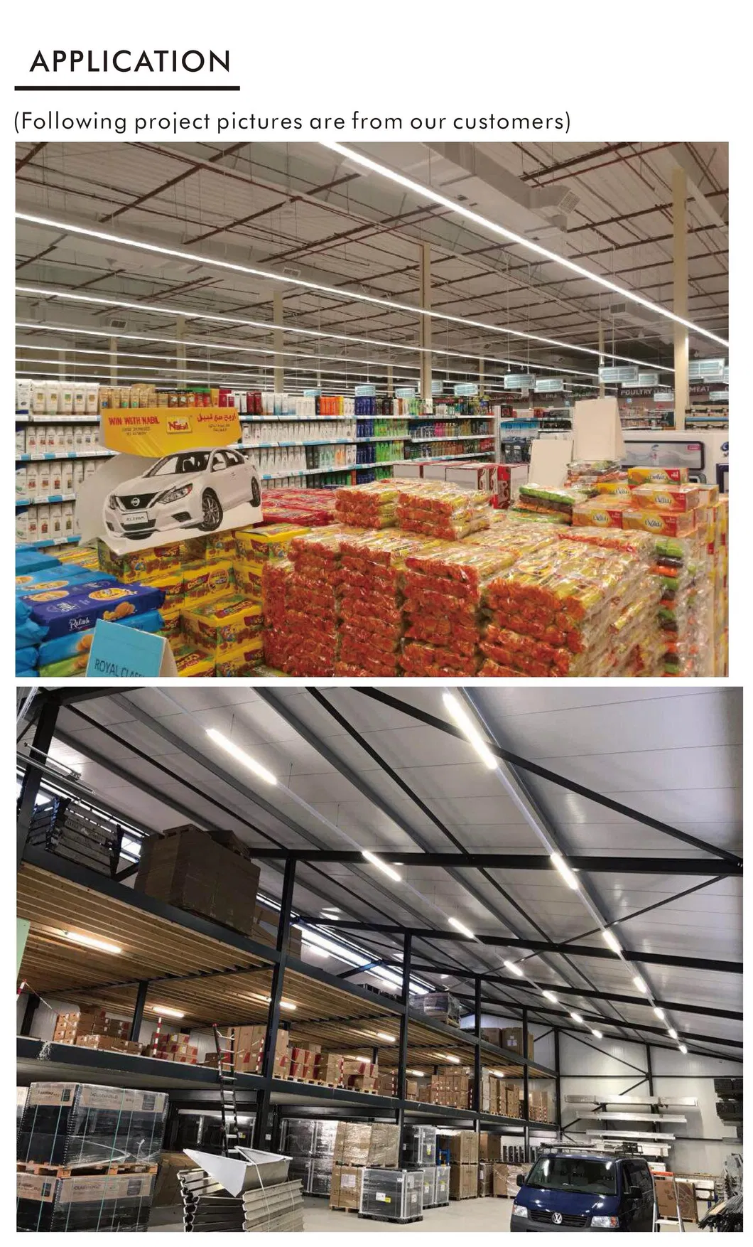 Customized Supermarket Indoor LED Linear Line Trunking System Pendant Light