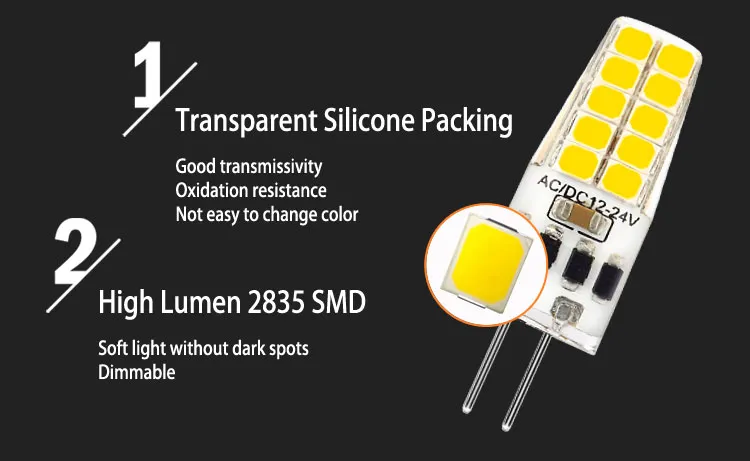 Daylight CRI80 G4 LED Capsule 12V Dimmable Bulbs