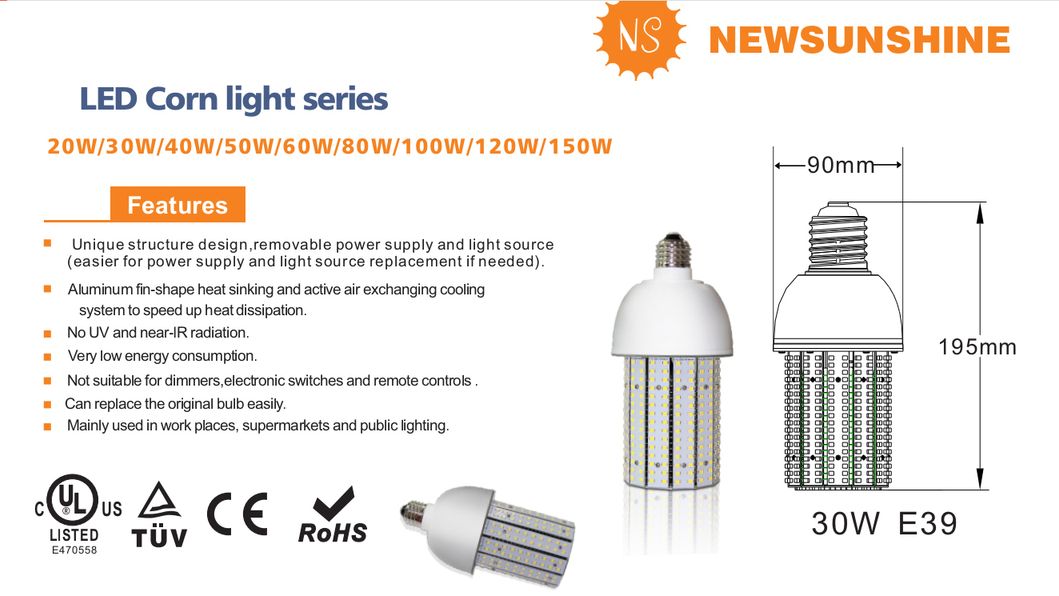 E27 Powerful 20W LED Corn Light Bulbs