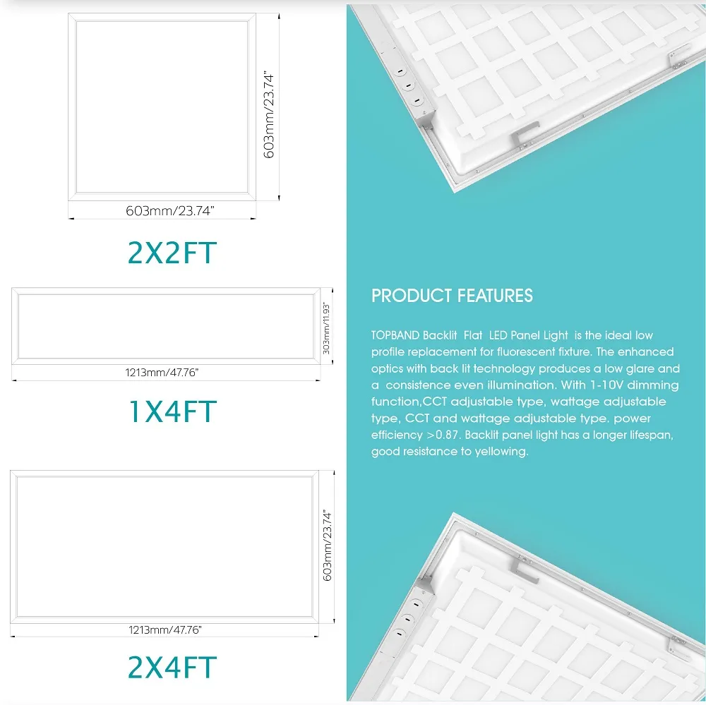 ETL Ceiling Panel 1X4FT 30120 40W 0-10V Dimmable LED Panel Light