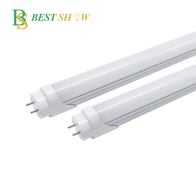 Foshan OEM Factory 60cm 120cm 150cm 9 Watt 10 Watt 18 Watt Full Plastic T8 LED Tube Light 2feet 4feet 5feet Silver Caps 4500K