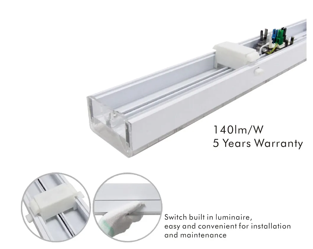 Free Sample LED Linear Indoor Supermarket Lighting Fixture Trunking Light
