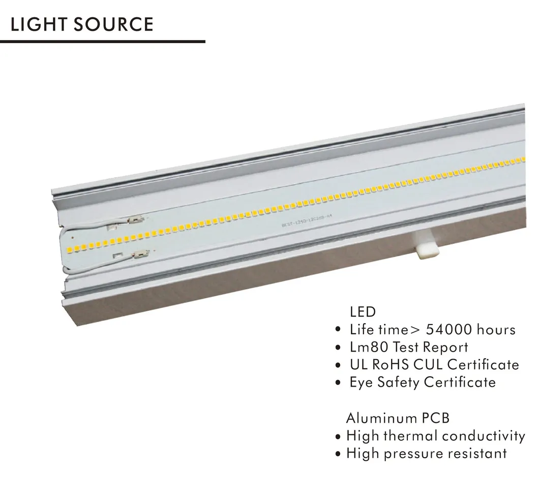 Free Sample LED Linear Indoor Supermarket Lighting Fixture Trunking Light