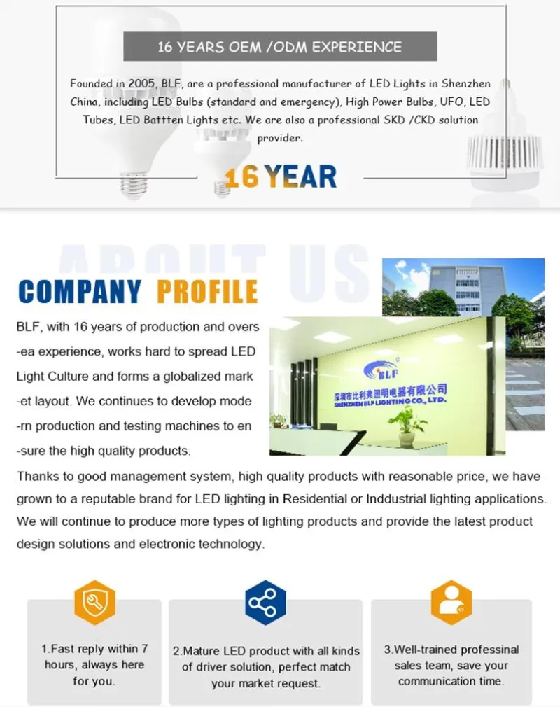 Great Heat Dissipation 100-265VAC CRI80+ PF0.9 50W 80W 100W LED Lamps Bulb LED Light Bulbs