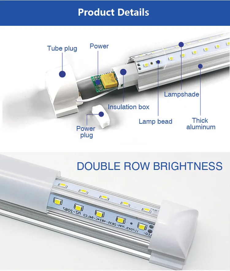 High Brightness Top Quality AC85-265V 2500-2800lm T8 LED Light 1200mm 4FT 18W 5FT 25W 1500mm Fluorescent T8 LED Tube Lamp