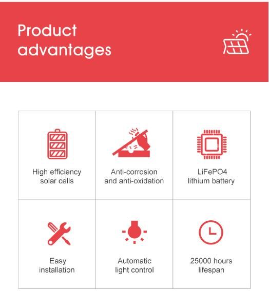 High Power Waterproof Solar Outdoor LED Wall Light