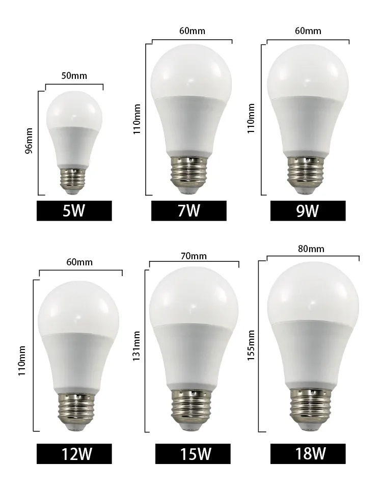 High Quality 3W 5W 7W 10W 12W Plastic LED Bulb APP Dimming Aluminum LED