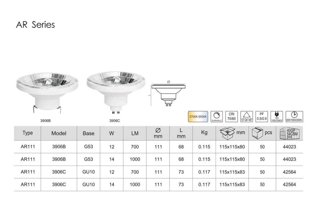 High Quality Best Price LED AR111 Spot Light 12W 14W Lamps