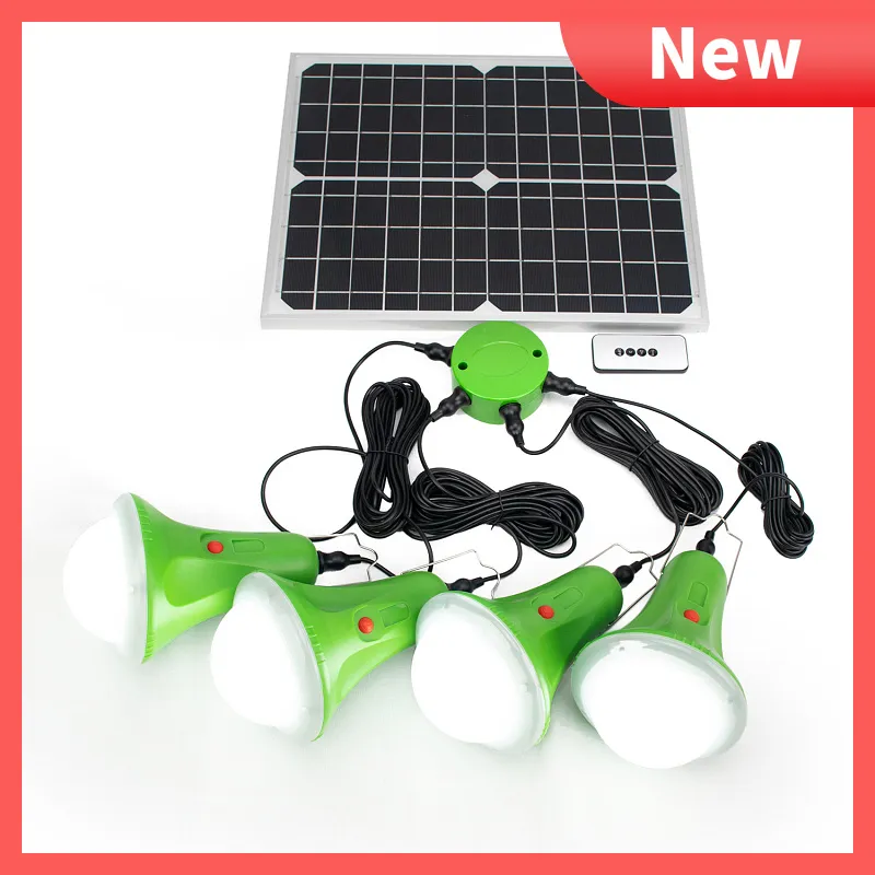 Home Solar Lights Rechargeable Solar Lights 4 LED Bulbs