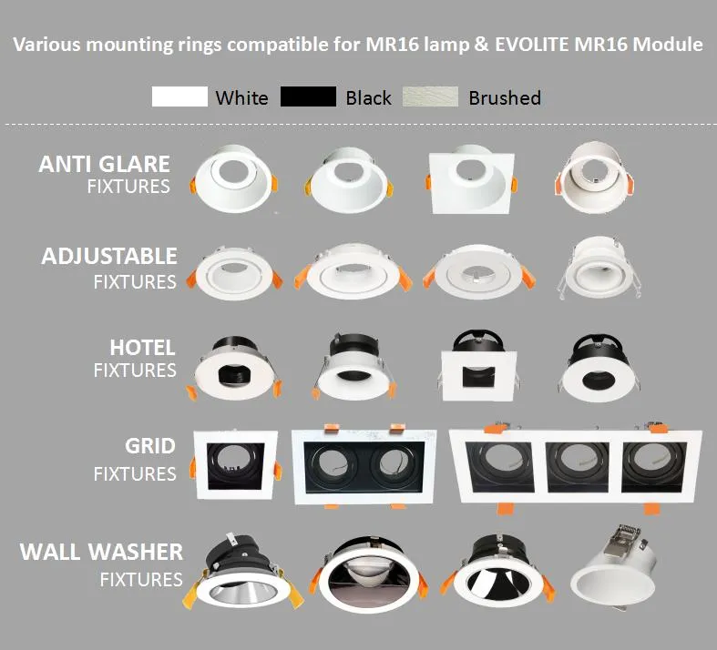 Hotel Anti-Glare Downlight Aluminum LED ceiling Spot Lights 15W RF10+X15A