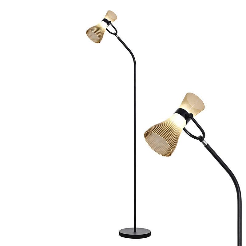 Modern led floor lamp with glass shade