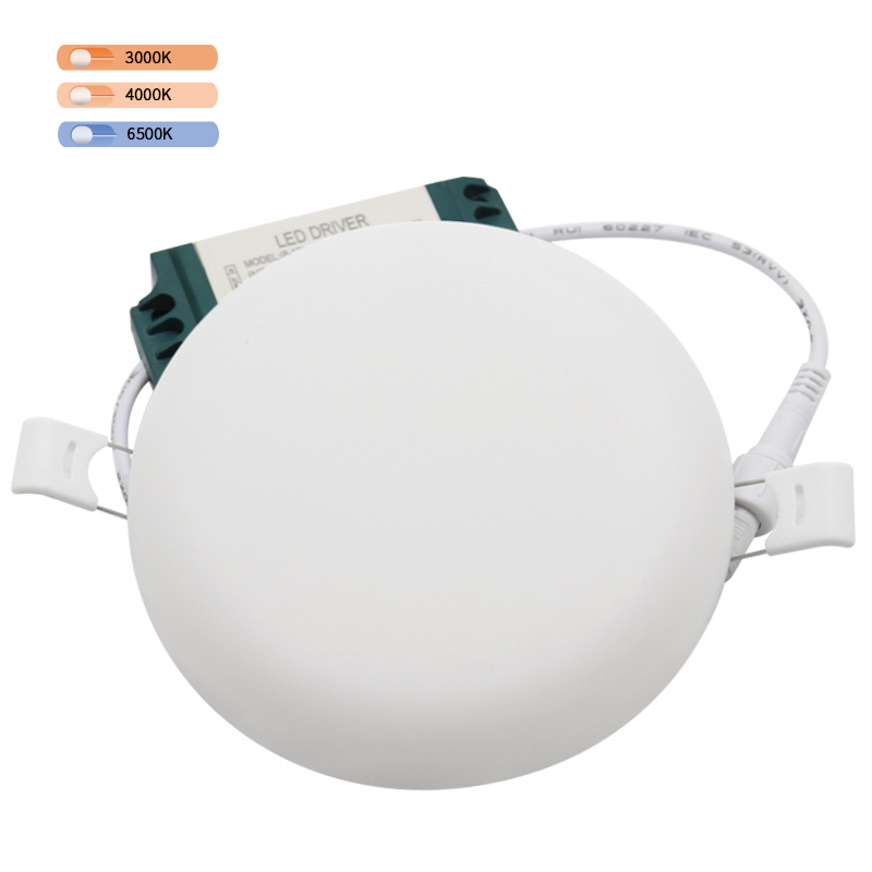 IP54 Embedded Ceiling Lamp Round SMD 9W Dimmable LED Frameless Panel Light OEM ODM