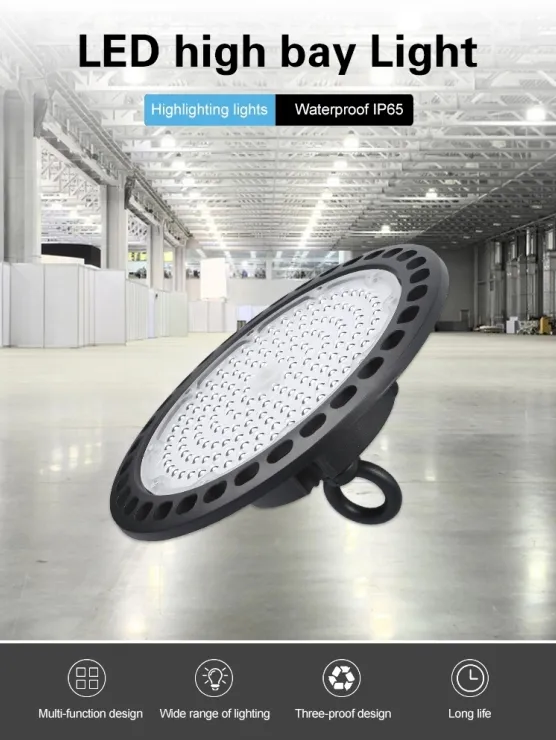 IP65 Industrial Pendant Lamp UFO High Bay LED Light 100W 150W 200W Warehouse Lighting LED Highbay Light