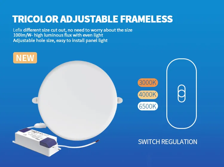 Keou Patent TUV CB Ce Tricolor Smart Dimmable LED Lamp 3D LED Light Adjustable Panel LED with Frameless