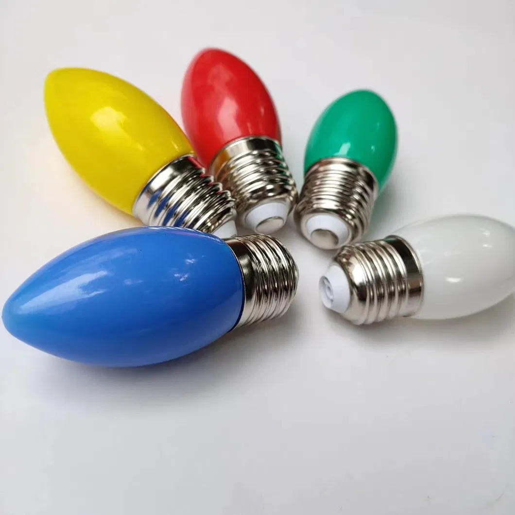 LED Color Light Bulbs A60 9W 12W Decorate Lamp 220V E27 E26 E22 3W Yellow Blue Red Green Color