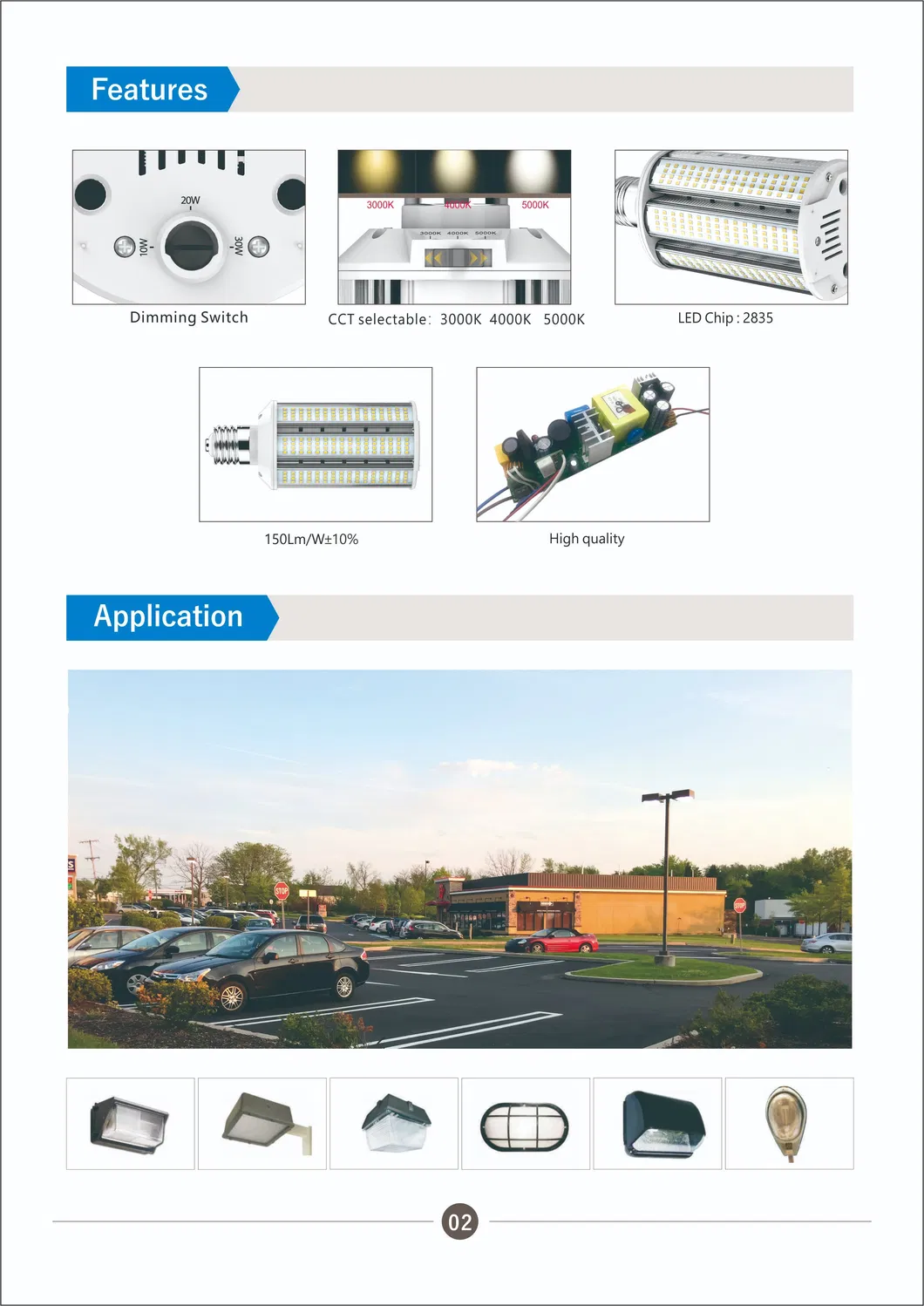 LED Intelligent Emergency Light Bulb E27 Cool Whit Post Top Street Lights